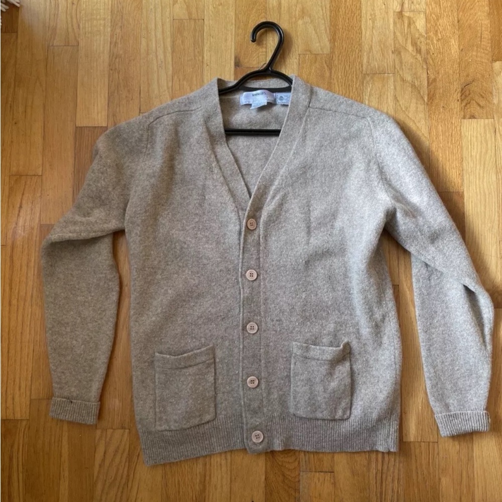 Vintage Woodward’s Lambswool Cardigan Oat/Cream Colour Size L